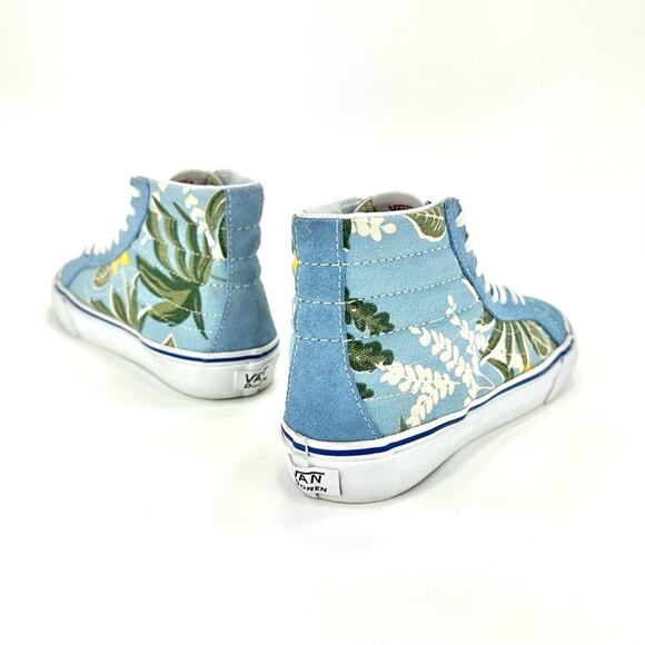 Men Sz 5.5 Vans Sk8hi Slim Lace High Sneaker Skateboard Van Doren Blue/Tropical - Picture 5 of 16